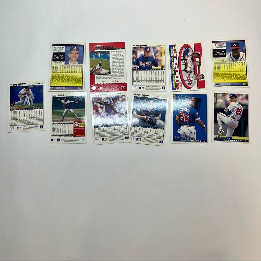vintage 90s baseball card lot atlanta‎ braves scrapbooking crafts 12